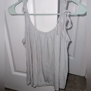 Madewell Light Blue Shoulder Bow Tie Tank Top Shirt size Large L